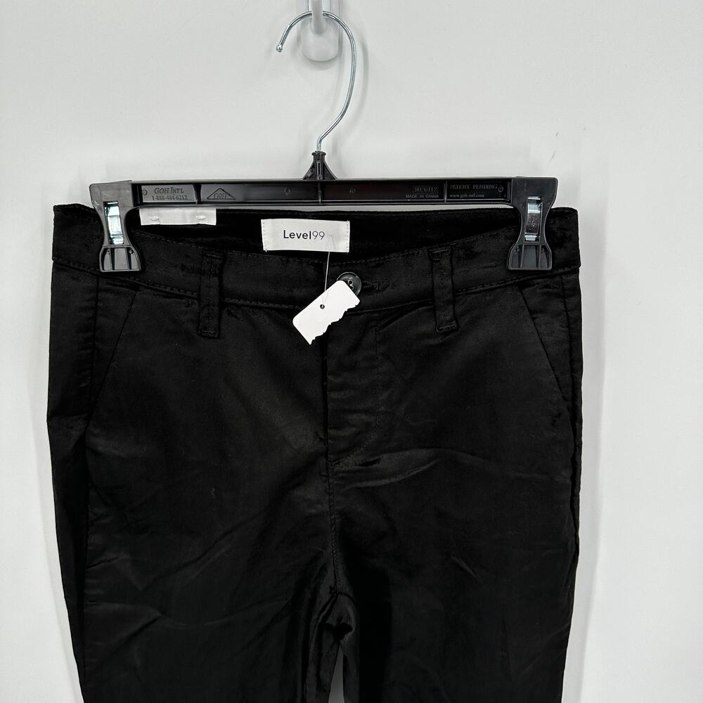 LEVEL 99 NWT Evereve Percy Black Velvet Wide Leg Trouser Pant // 31 - Picture 7 of 16